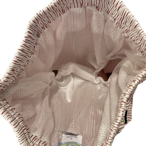 NEW K&L Sz 6 Red Seersucker Embroidered Sailboat Swim Trunks - Picture 4 of 5